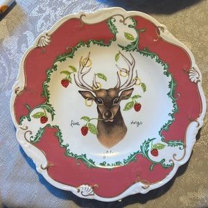 Lou Rota Anthropologie 12 days of Christmas 5 golden rings plate